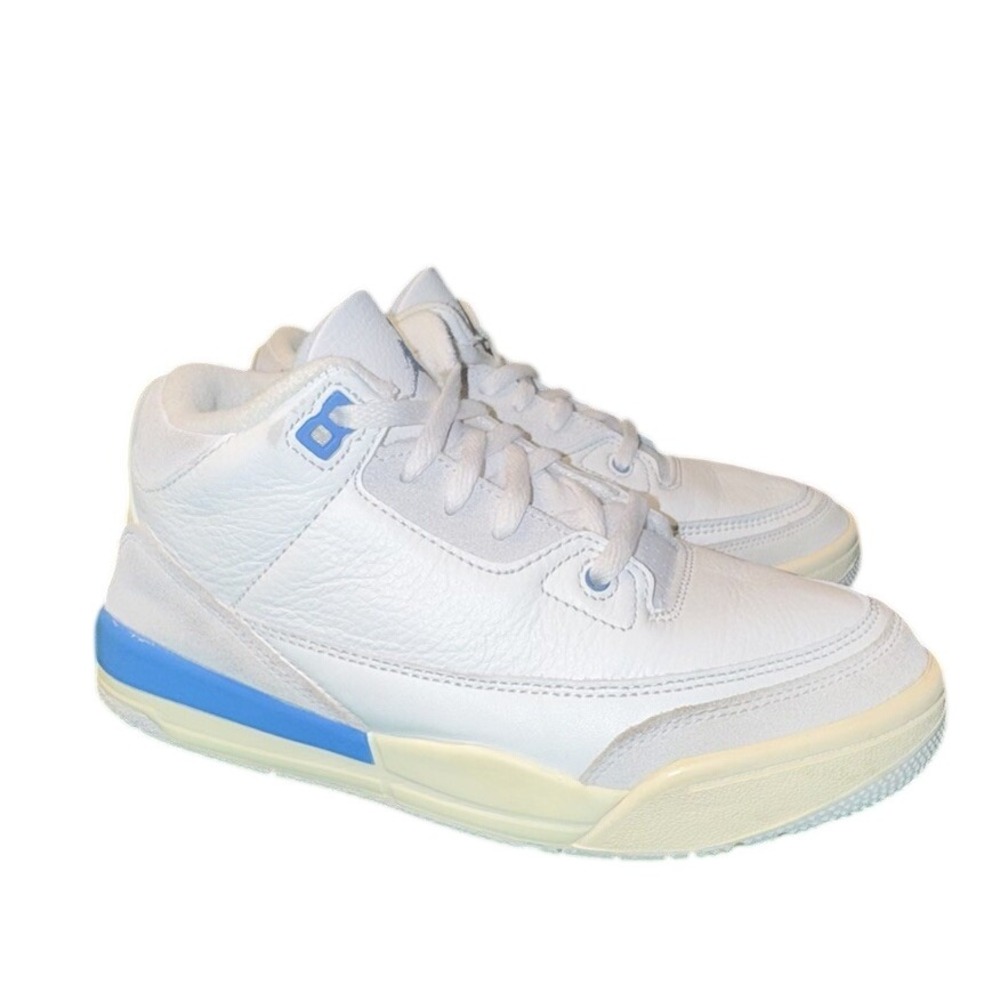Nike Air Jordan 3 Retro Kids Shoes White University Blue DM0966-101‎ Size 2.5Y